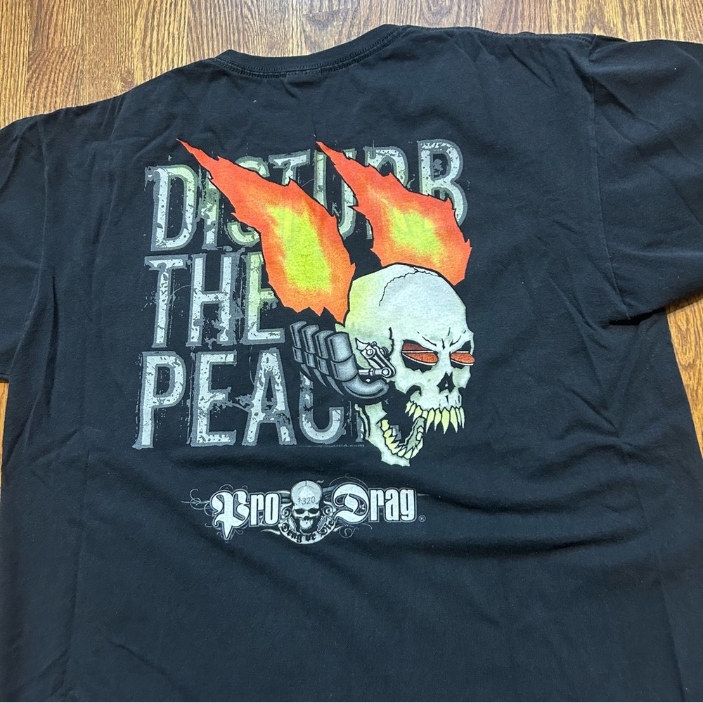 Pro Drag USA Authentic "DISTURB THE PEACE" Mens T shirt Mopar NHRA Drag Approx L
